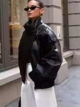 Veste Manteau en Cuir Style Européen , Nouvelle Mode