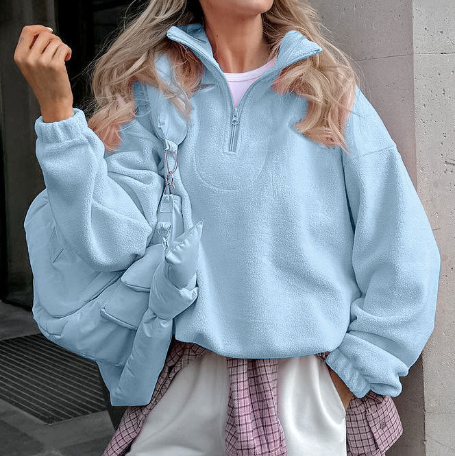 Sweatshirt en polaire berbère à pull ample pour femmes