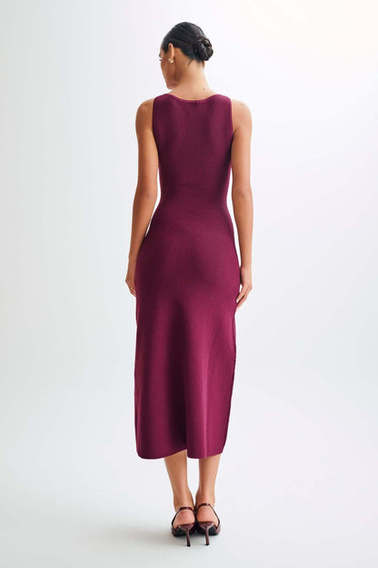 Robe Tricot Longue Élégante Sans Manches