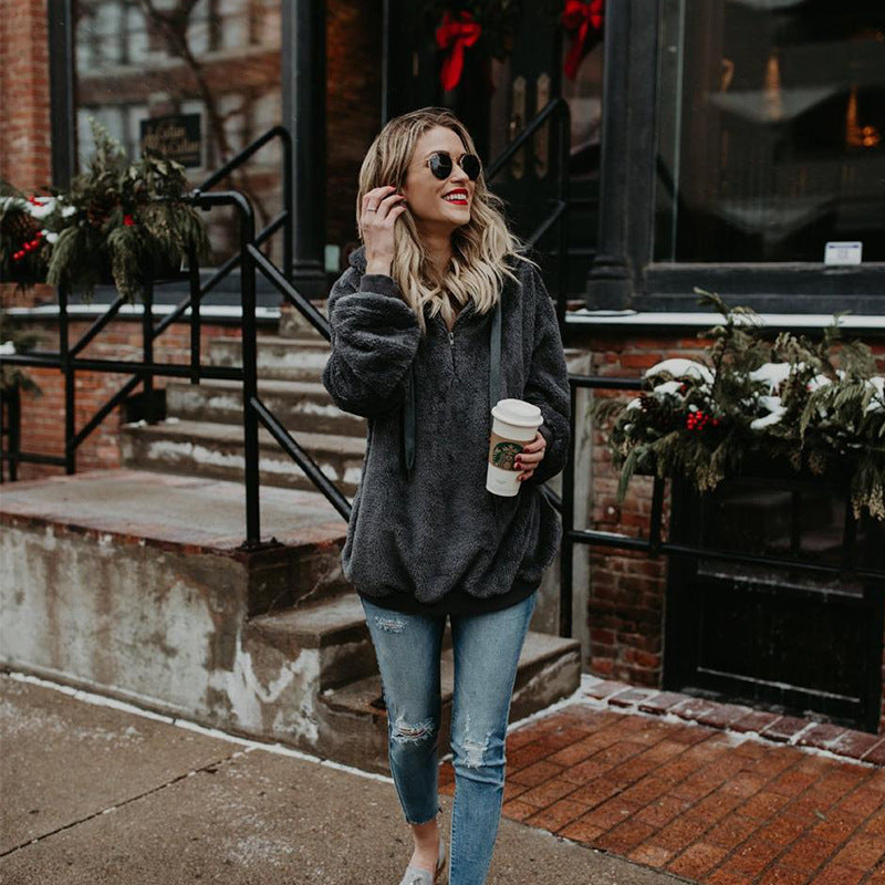 Sweat à capuche polaire zippé