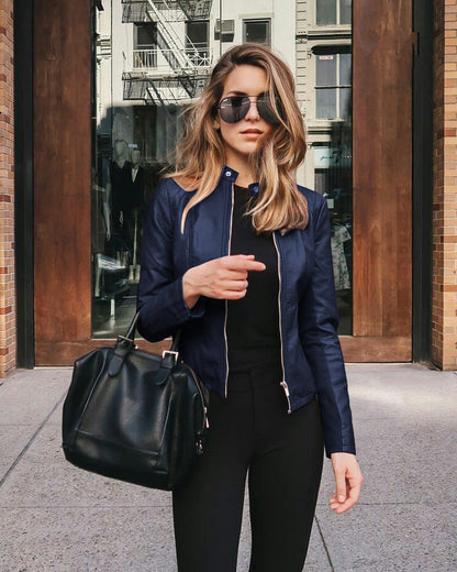 Veste de Costume en Cuir PU Haut de Gamme