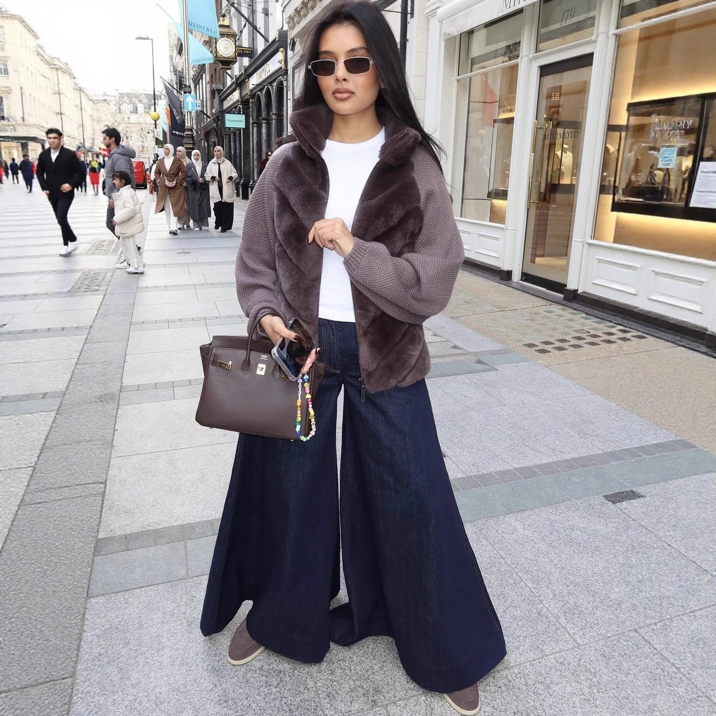 Veste courte à fermeture éclair polyvalente et décontractée