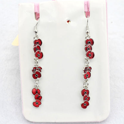 Boucles d'oreilles rouges à gouttes pour femmes élégantes