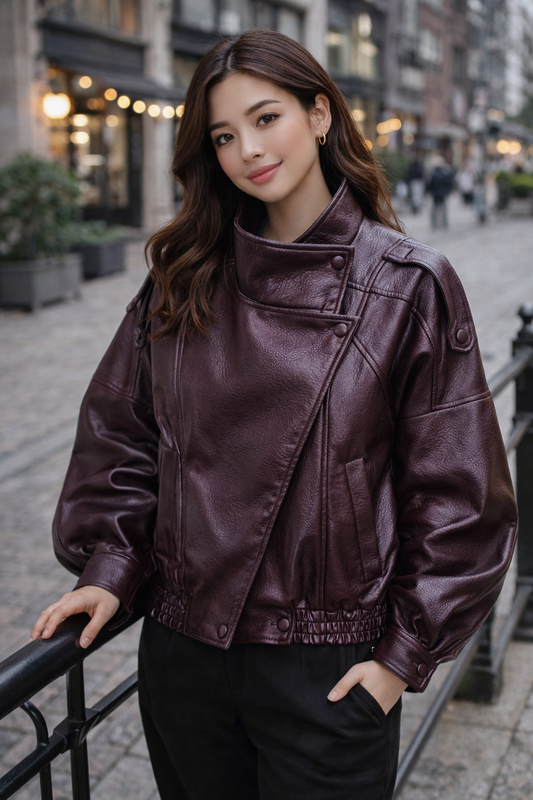 Veste Manteau en Cuir Style Européen , Nouvelle Mode