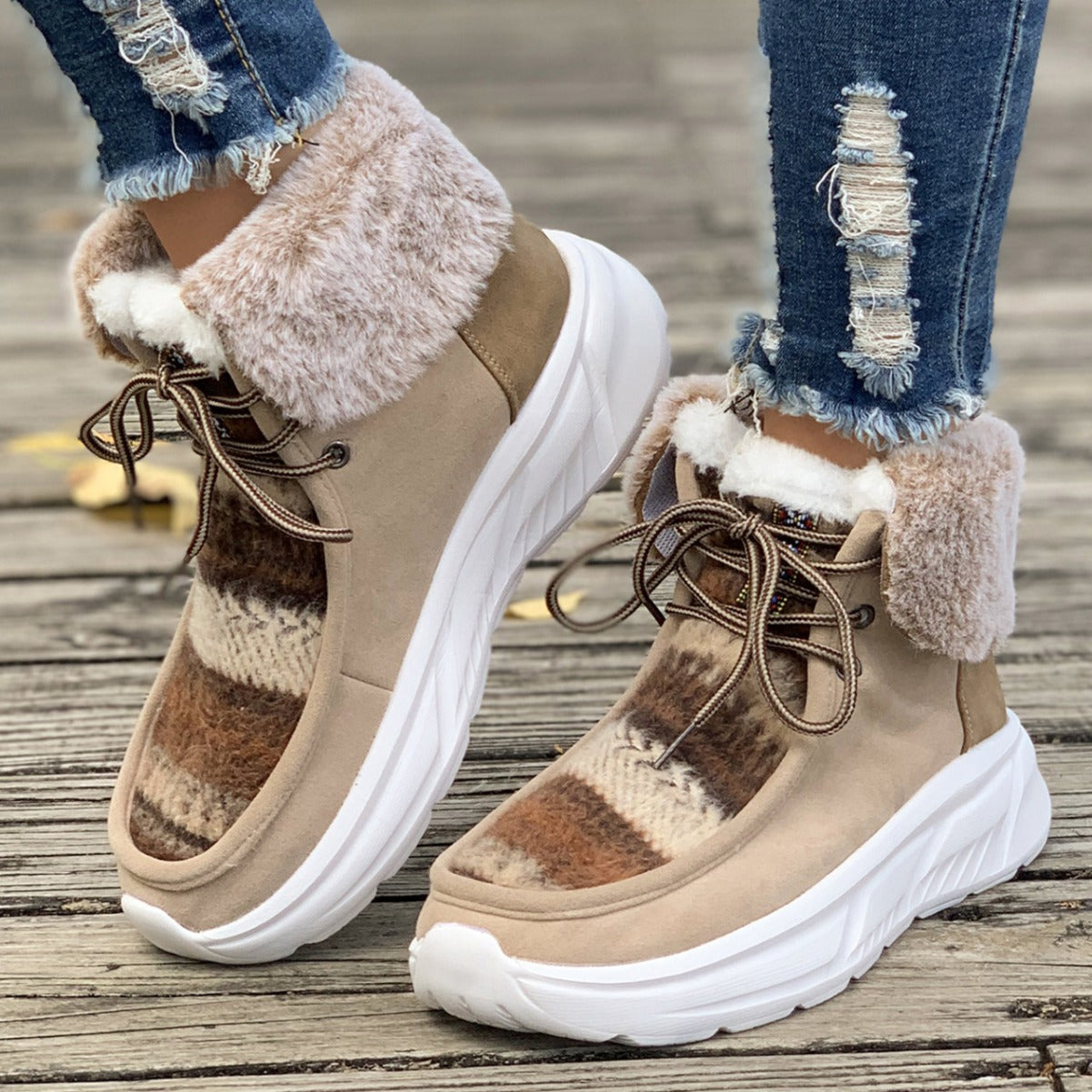 Bottes d'Hiver Femme en Fourrure