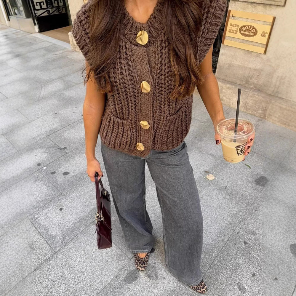 Gilet en maille sans manches