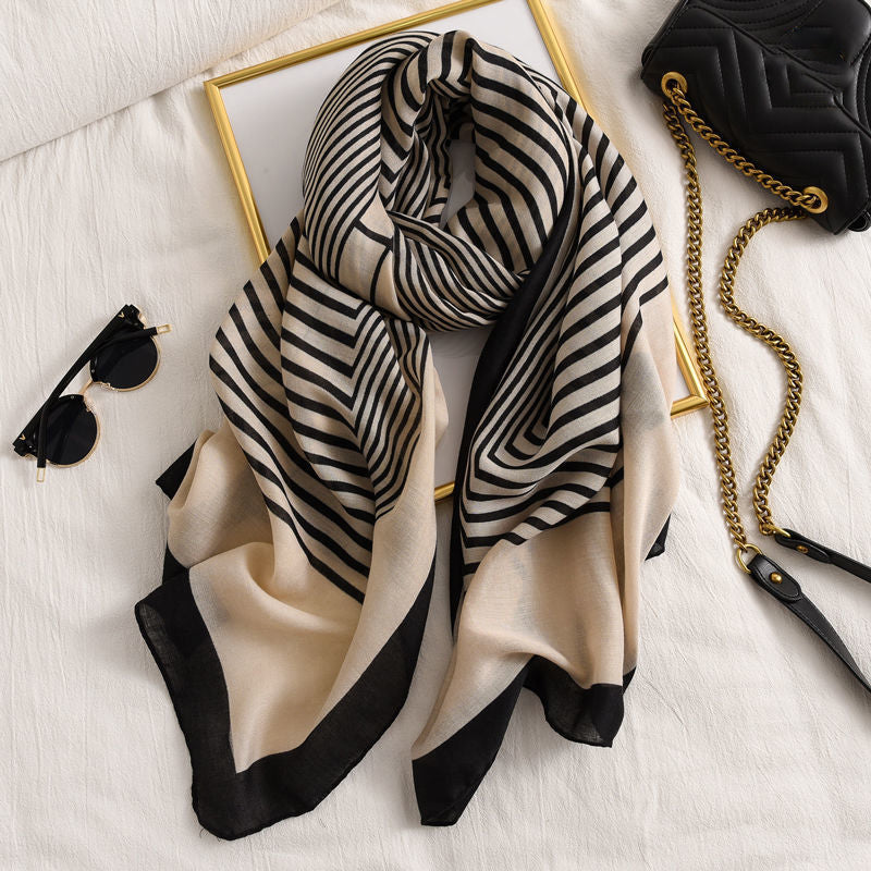 Foulard Long Femme Motif Géométrique Chic