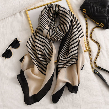 Foulard Long Femme Motif Géométrique Chic