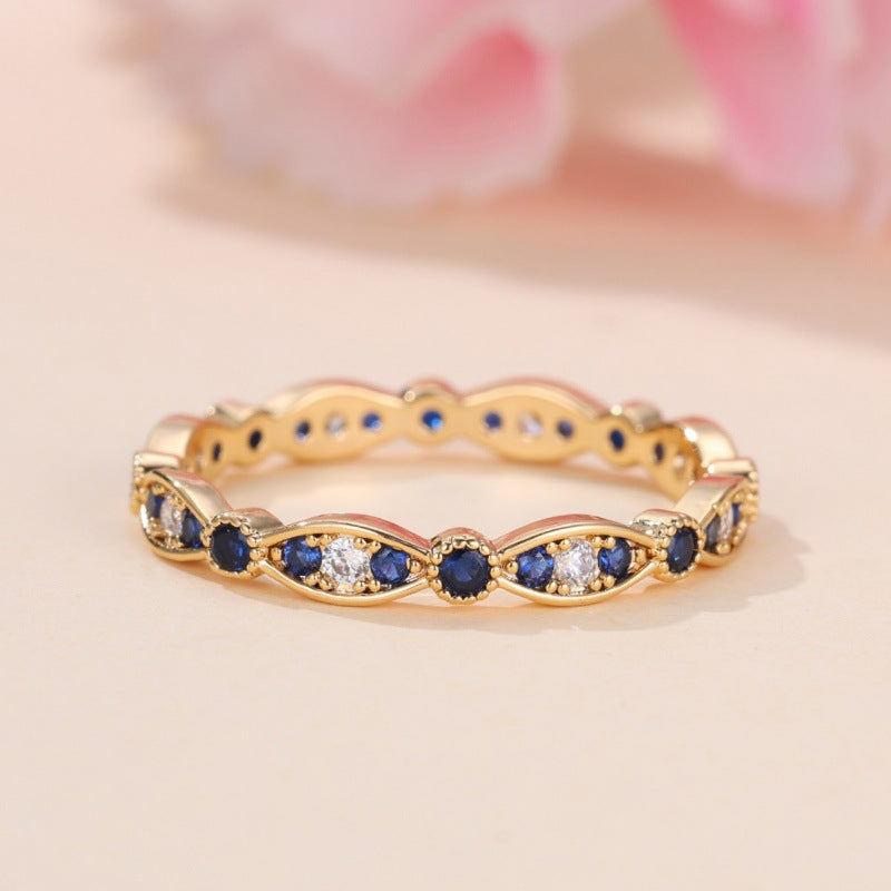 Bague Luxe Femme - Diamant et Saphir Bleu