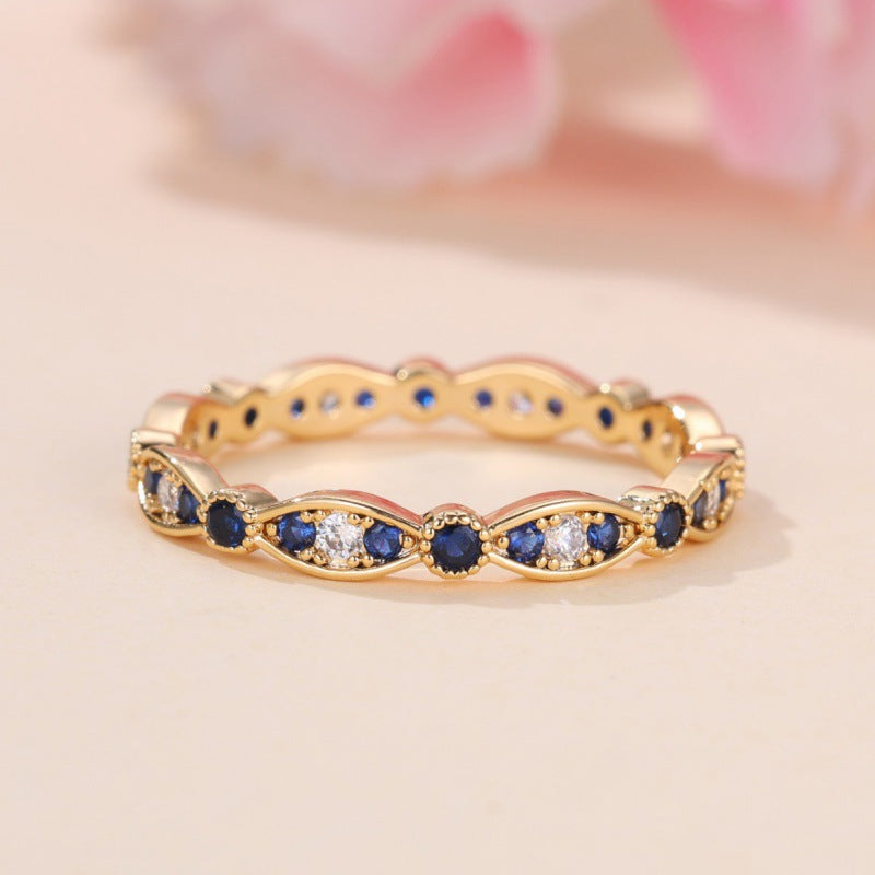 Bague Luxe Femme - Diamant et Saphir Bleu