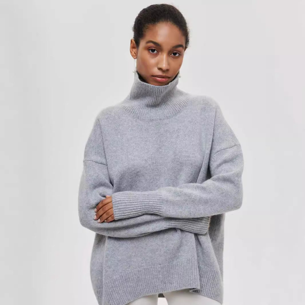 Pull à col roulé d'hiver pour femme