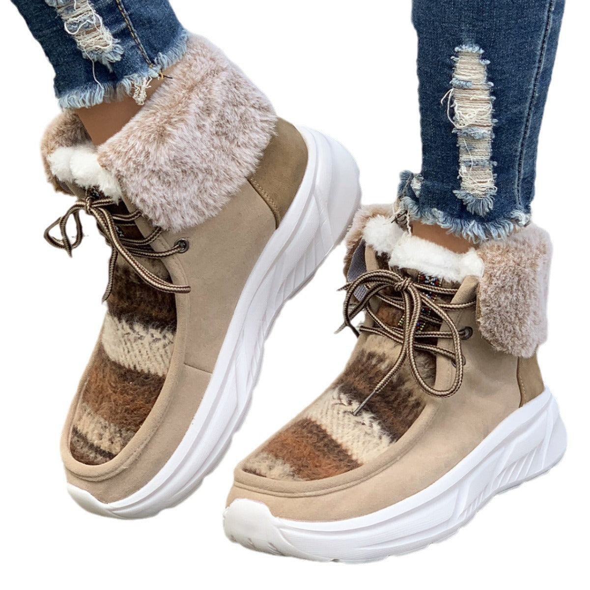 Bottes d'Hiver Femme en Fourrure