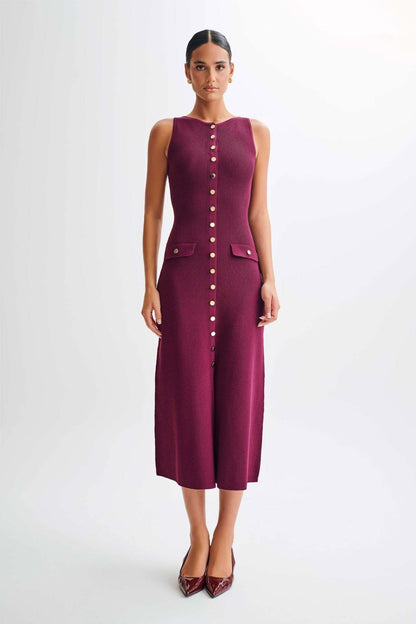 Robe Tricot Longue Élégante Sans Manches