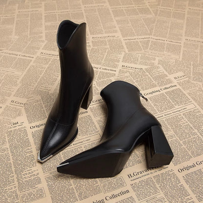 Botte en cuir confortable pour femme