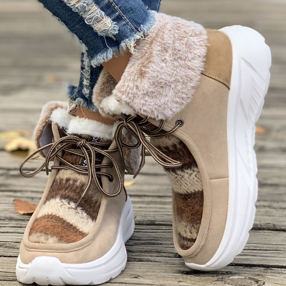 Bottes d'Hiver Femme en Fourrure