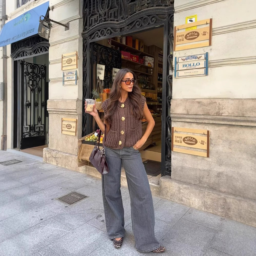 Gilet en maille sans manches