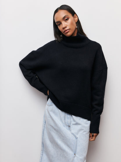 Pull à col roulé d'hiver pour femme