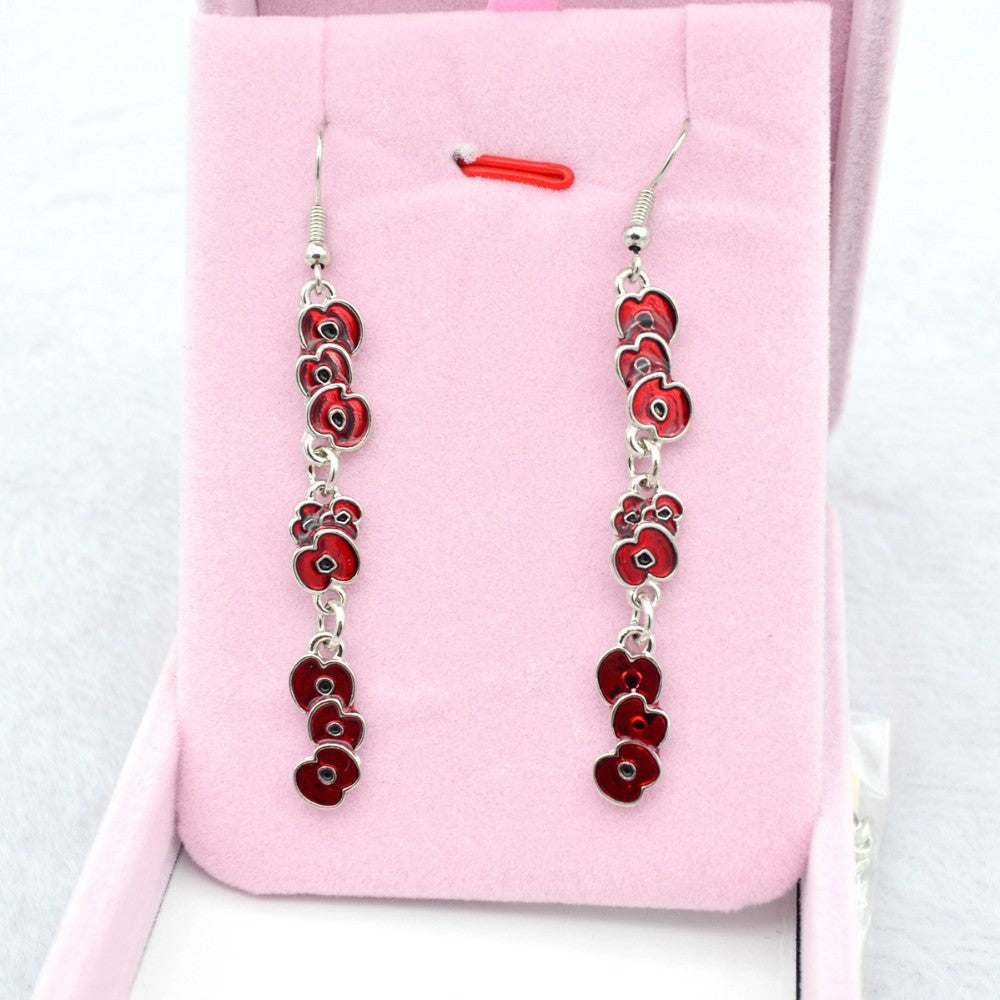 Boucles d'oreilles rouges à gouttes pour femmes élégantes