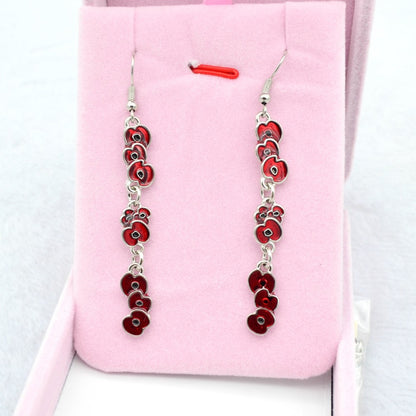 Boucles d'oreilles rouges à gouttes pour femmes élégantes