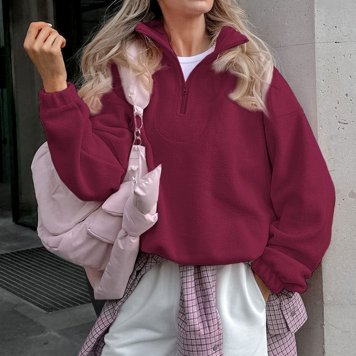 Sweatshirt en polaire berbère à pull ample pour femmes