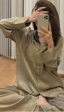 Pyjama en soie glacée de luxe
