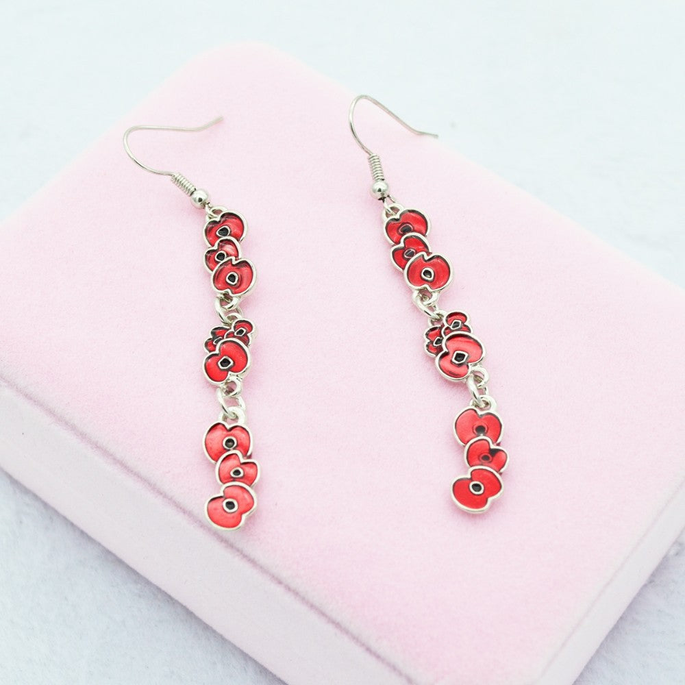 Boucles d'oreilles rouges à gouttes pour femmes élégantes