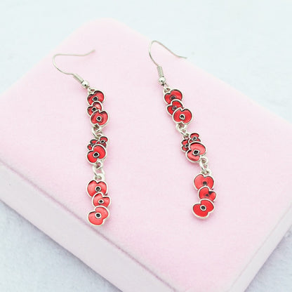 Boucles d'oreilles rouges à gouttes pour femmes élégantes