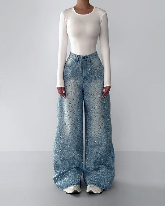 Pantalon en Jean Vintage Délavé