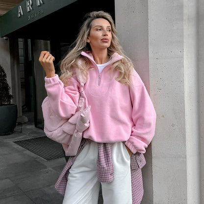 Sweatshirt en polaire berbère à pull ample pour femmes