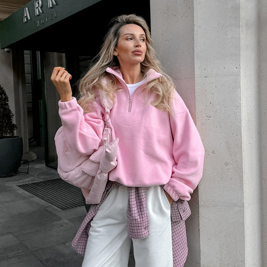 Sweatshirt en polaire berbère à pull ample pour femmes