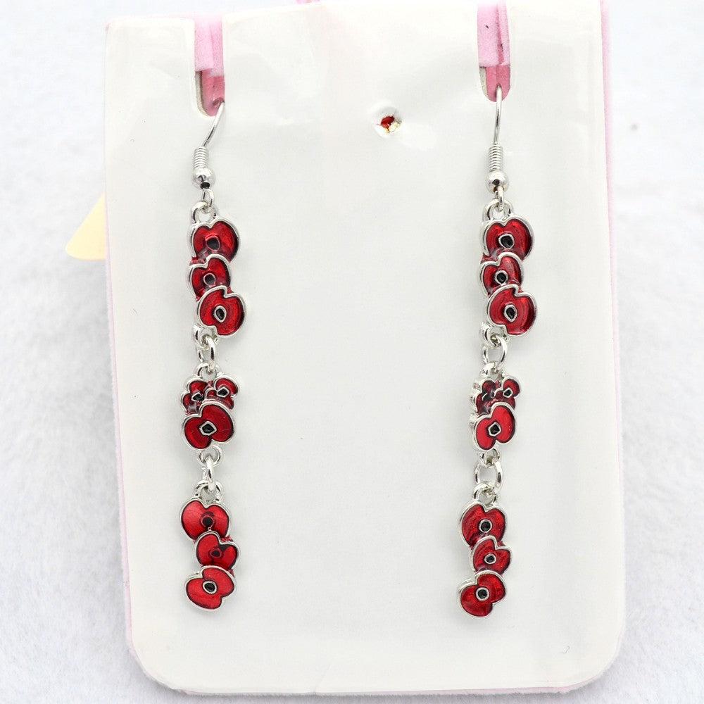 Boucles d'oreilles rouges à gouttes pour femmes élégantes