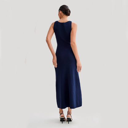 Robe sans manches en maille élégante , mode mince