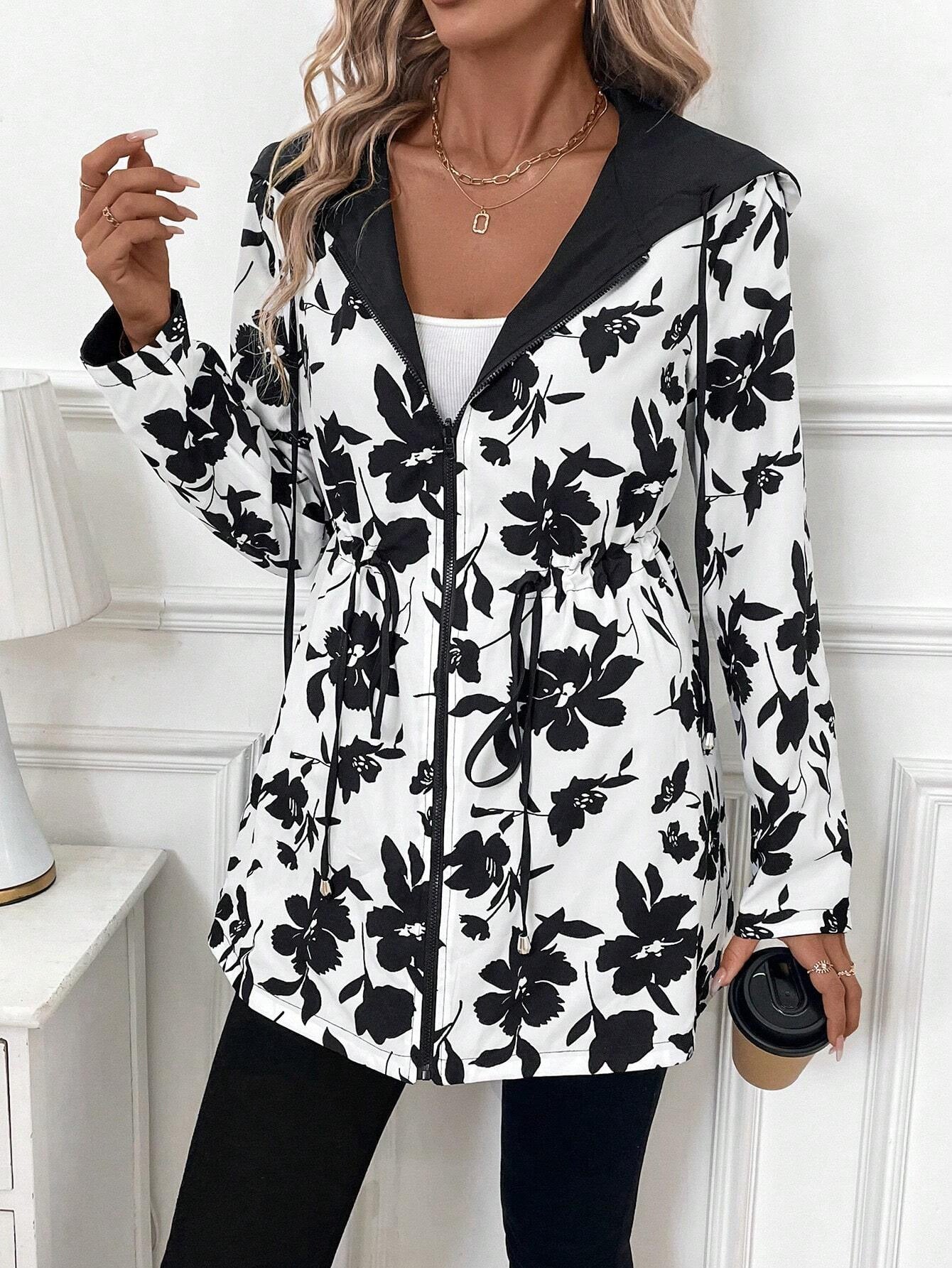 Veste à capuche réversible à fermeture éclair