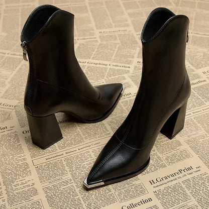 Botte en cuir confortable pour femme