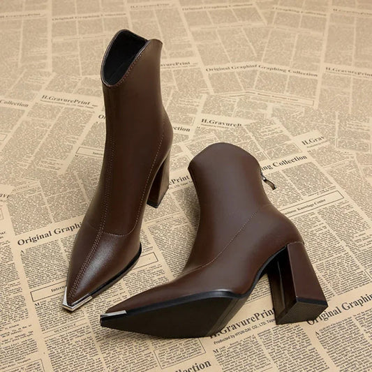Botte en cuir confortable pour femme