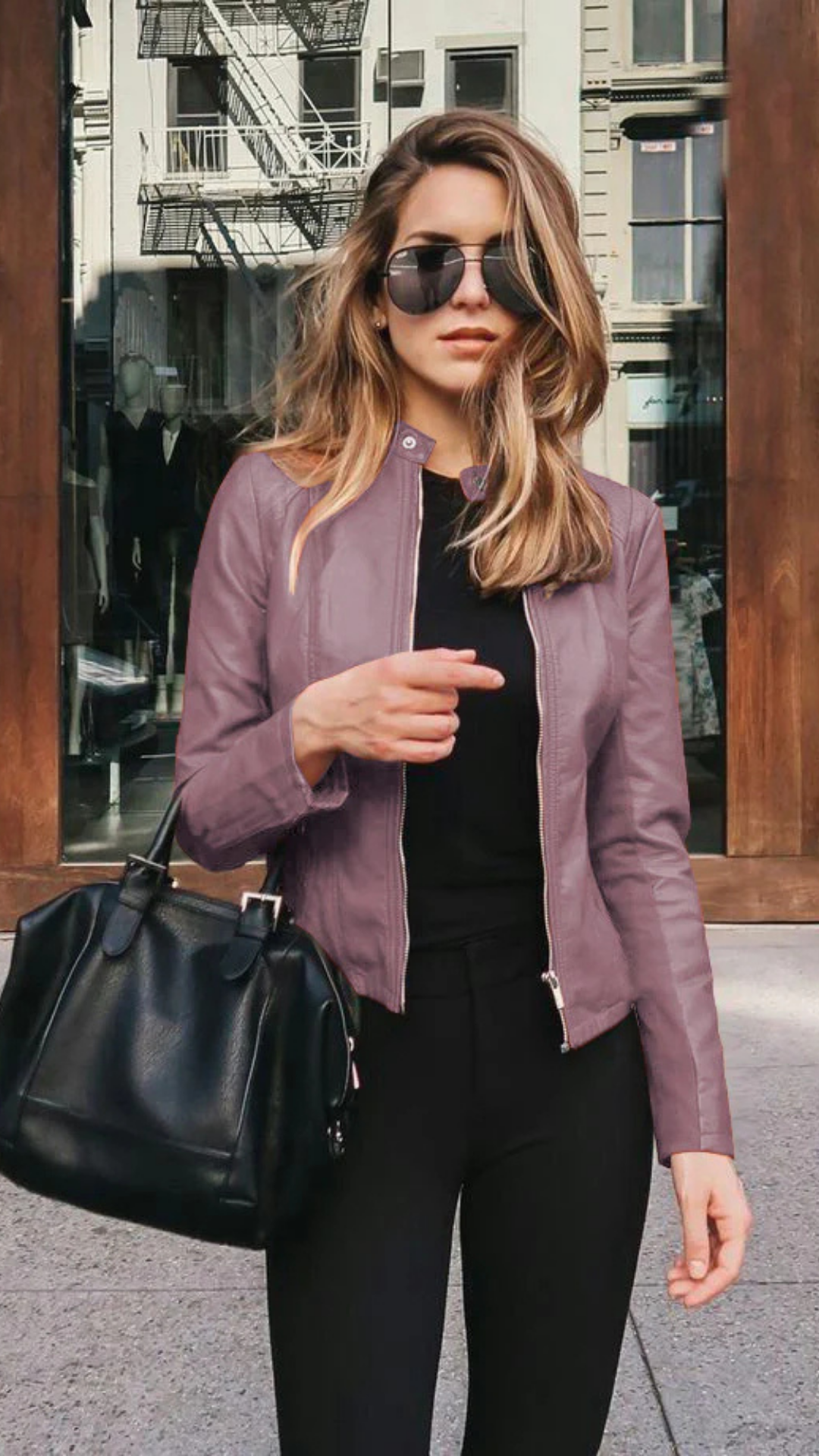 Veste de Costume en Cuir PU Haut de Gamme