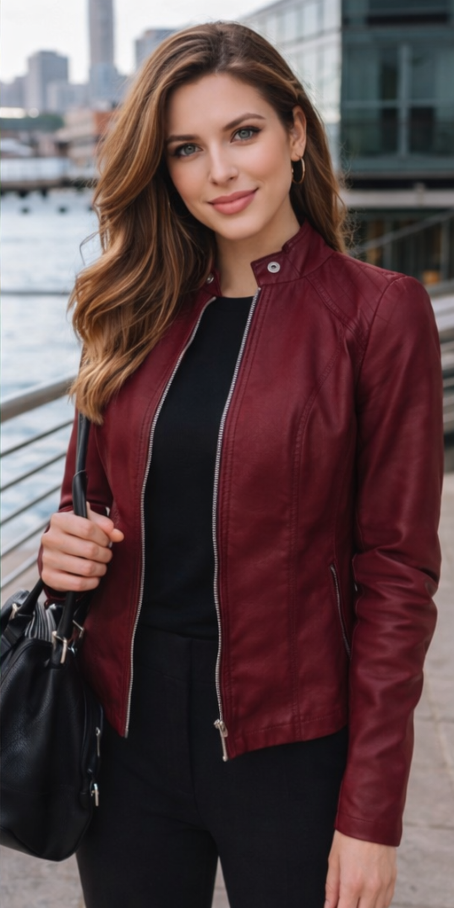 Veste de Costume en Cuir PU Haut de Gamme