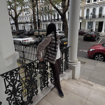 Veste courte à fermeture éclair polyvalente et décontractée