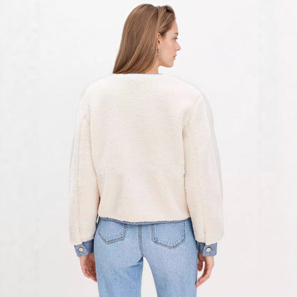 JUNO™ | Veste Courte Patchwork & Col Rond