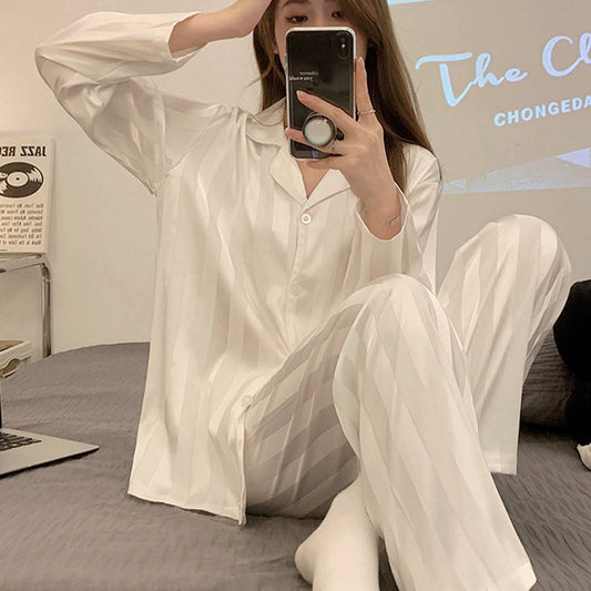 Ensemble de pyjama maison pour femmes en soie glacée