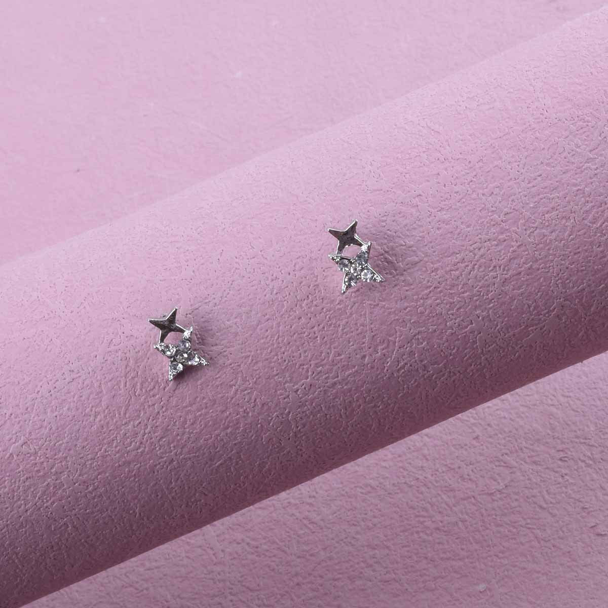 Boucles d'Oreilles Étoile en Argent et Or