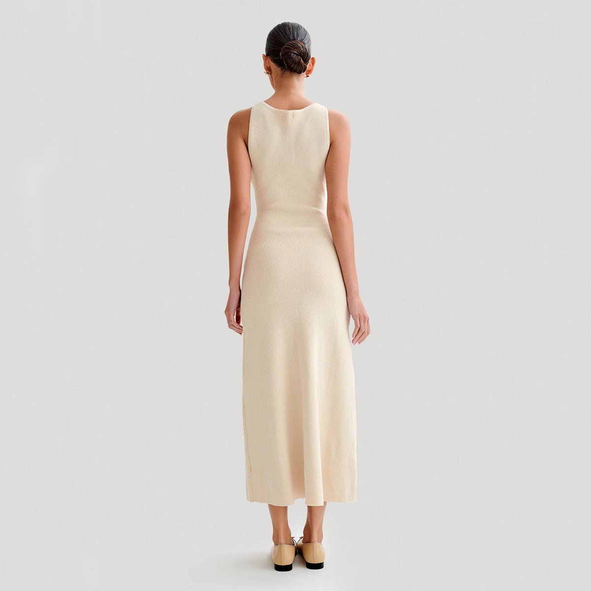 Robe sans manches en maille élégante , mode mince