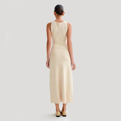 Robe sans manches en maille élégante , mode mince