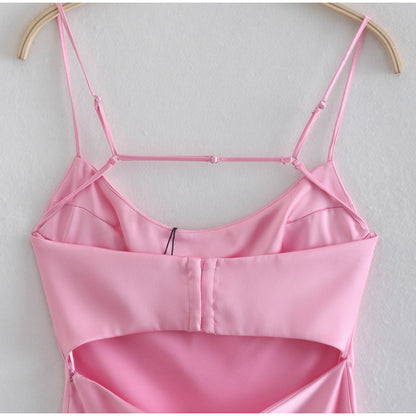 Robe Longue Satinée Femme Élégante Sans Manches pour Événements Estivaux