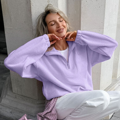Sweatshirt en polaire berbère à pull ample pour femmes
