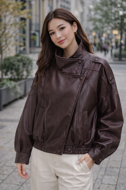 Veste Manteau en Cuir Style Européen , Nouvelle Mode