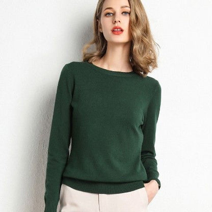 Nouveau pull femme pull en tricot col rond chemisier basique