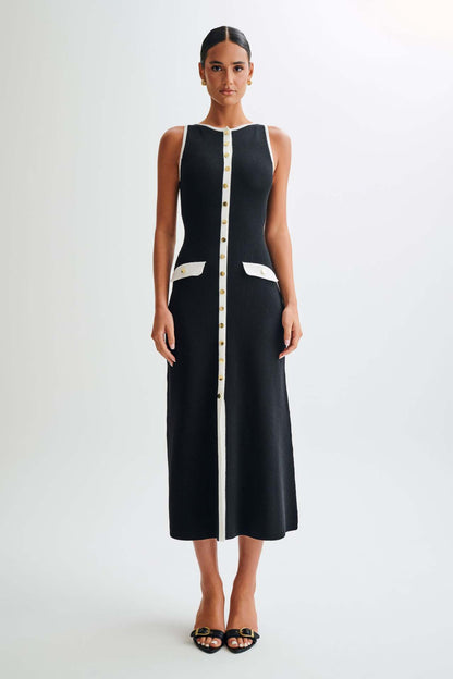 Robe Tricot Longue Élégante Sans Manches