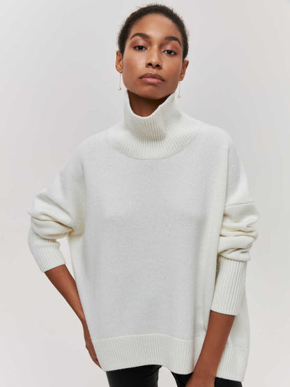 Pull à col roulé d'hiver pour femme