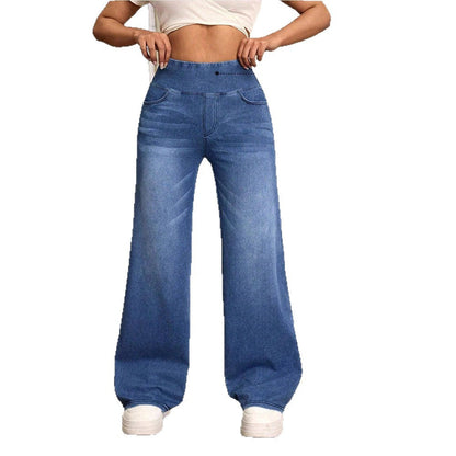 Pantalon en jean taille haute large rétro
